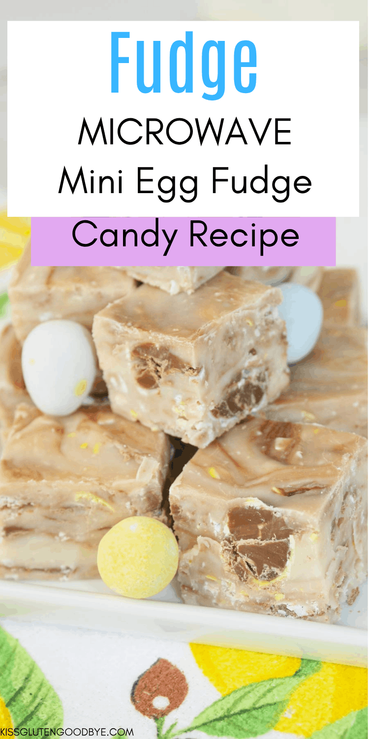 Microwave fudge recipe, mini egg recipe, Easter dessert idea, easy Easter candy, candy recipe, mini egg fudge, a simple microwave fudge recipe that&rsquo;s rich, smooth, and foolproof, a fast microwave dessert idea, Rich, creamy, and completely irresistible
