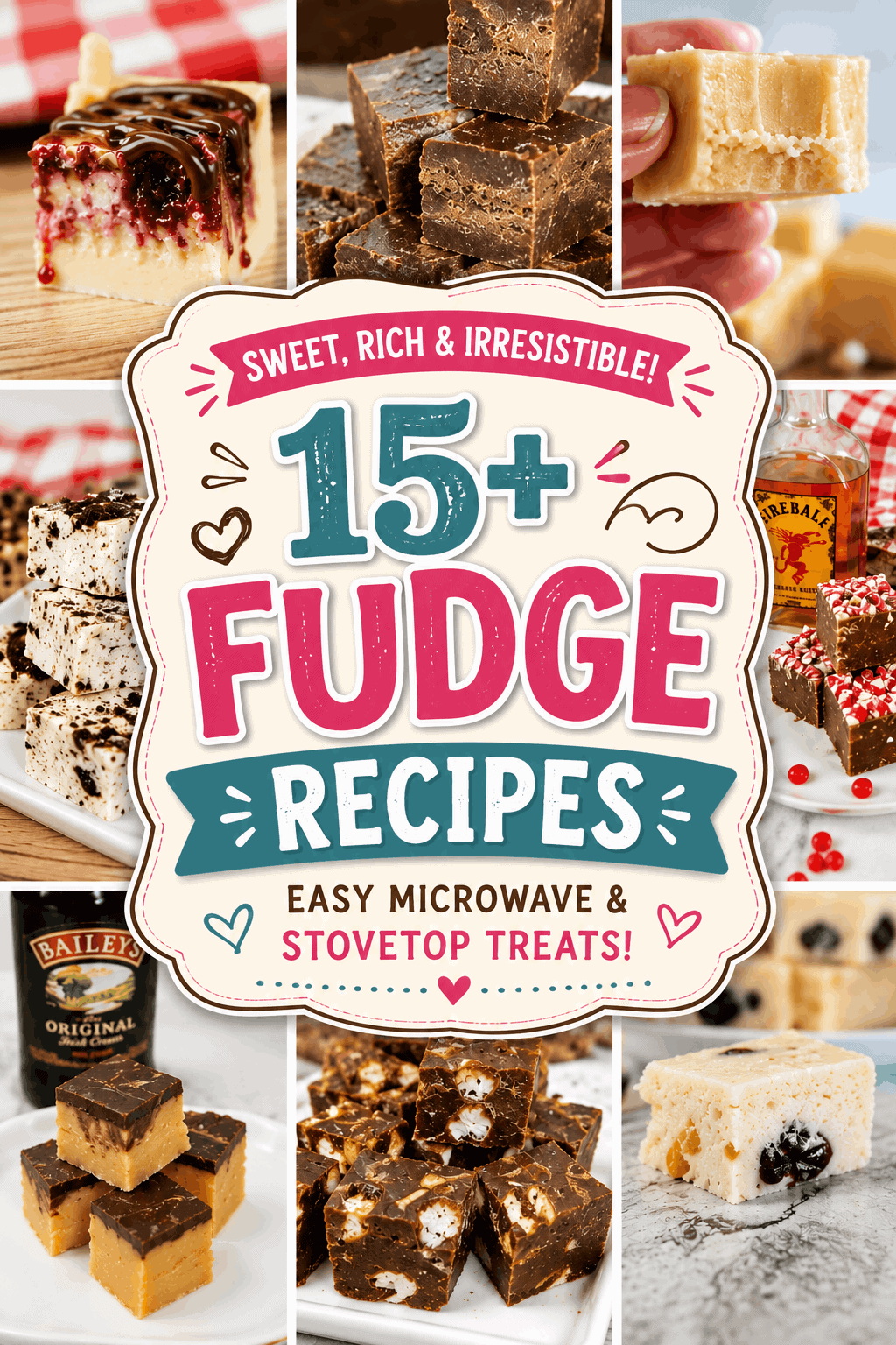 15+ fudge recipes is a roundup of the best easy to make homemade fudge recipes that you can make. Great as gifts for friends and family at Christmas. There are stove top recipes, microwave fudge. This is the best fudge there is, from traditional classic maple fudge, to peppermint fudge, candy cane fudge, boozy alchoholic fudge with Irish Cream, condensed milk fudge ingredient, old fashioned fudge, no bake fudge. Christmas gift ideas, sweets for any time of year, candy recipes