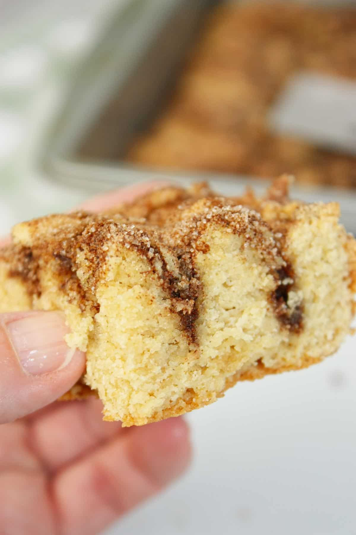 This Cinnamon Coffee Cake is soft, moist, and filled with warm cinnamon flavour in every bite. This gluten free cake brings warmth and nostalgia to any table.