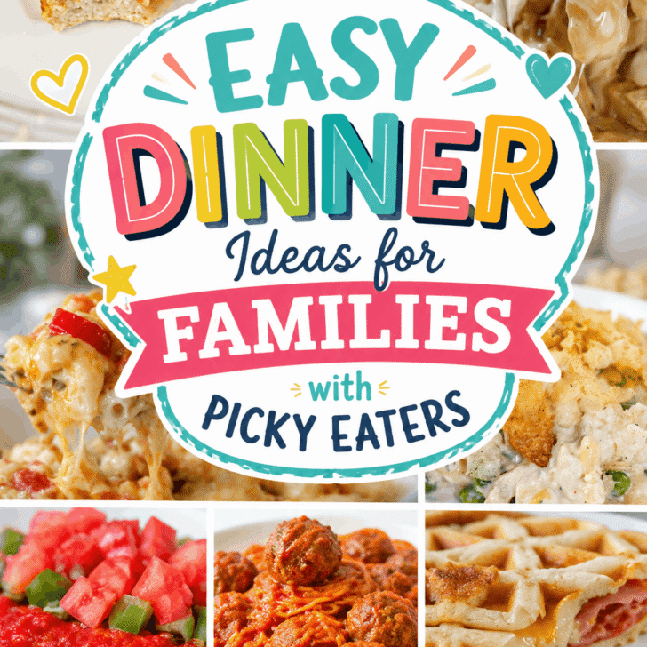 Looking for easy dinner ideas for families with picky eaters? This roundup is packed with quick and delicious family meals, including cheesy pizza, comforting pasta dishes, hearty casseroles, crispy poutine, and more. Whether you need simple weeknight dinners or kid-friendly recipes everyone will enjoy, you'll find plenty of easy meal ideas to make dinnertime stress-free and delicious. Save this Pin for your next family meal plan!