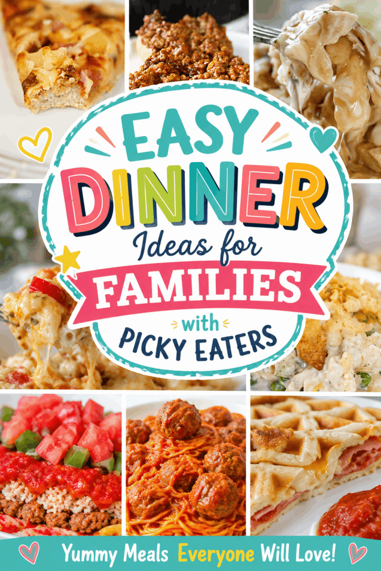Looking for easy dinner ideas for families with picky eaters? This roundup is packed with quick and delicious family meals, including cheesy pizza, comforting pasta dishes, hearty casseroles, crispy poutine, and more. Whether you need simple weeknight dinners or kid-friendly recipes everyone will enjoy, you'll find plenty of easy meal ideas to make dinnertime stress-free and delicious. Save this Pin for your next family meal plan!