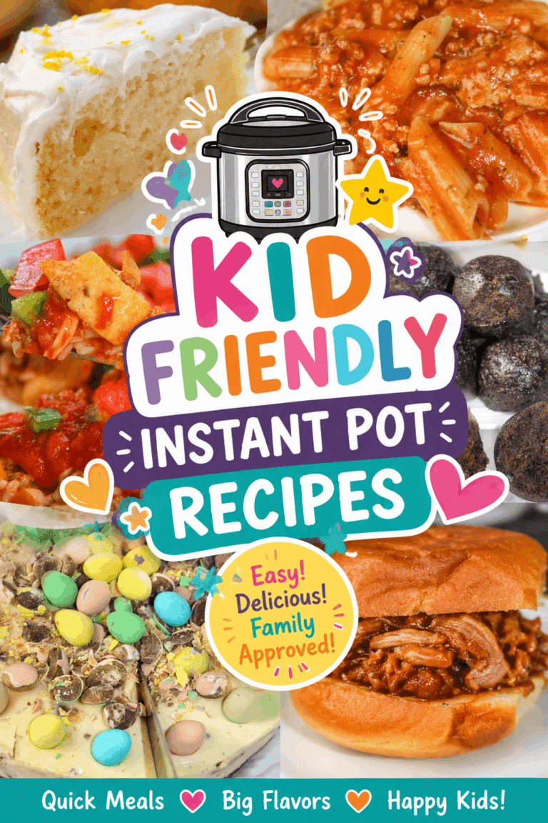 Looking for kid-friendly Instant Pot recipes that make mealtime easy? This roundup is filled with quick and delicious Instant Pot family meals, including creamy pasta dishes, juicy pulled pork, taco-inspired recipes, homemade breads, and fun desserts like Mini Egg Cheesecake. Perfect for busy weeknights, picky eaters, and family gatherings, these easy pressure cooker recipes are sure to become household favorites. Save this Pin for simple Instant Pot recipes your whole family will love!